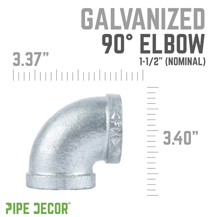 1 1/2 in. Galvanized Iron 90 Degree Elbow