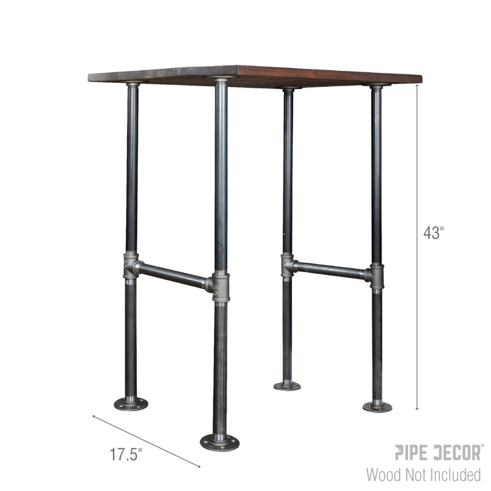 H-Leg Bar Height Pipe Table Legs (Set of 2)