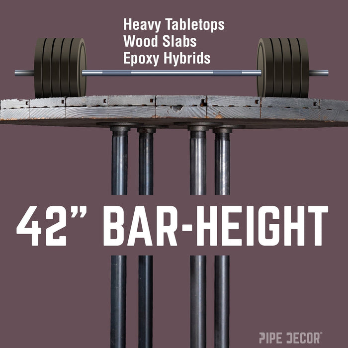Black Jack Bar Height Pipe Table Legs