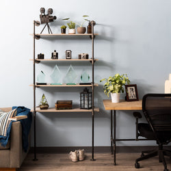 4 -tier Floor Mounted Shelf By PIPE DECOR - Pipe Decor