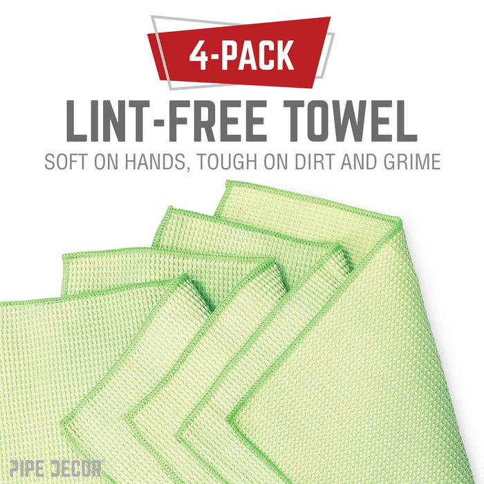 Microfiber Cleaning Cloth, Multi-purpose Lint-Free Towels, 4-Pack