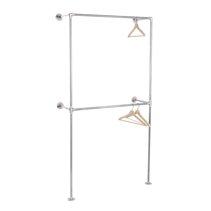 Galvanized Wall Mounted Double Hung Clothing Rack