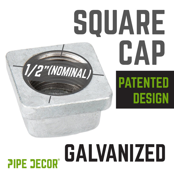 1/2 in. Galvanized Square Cap