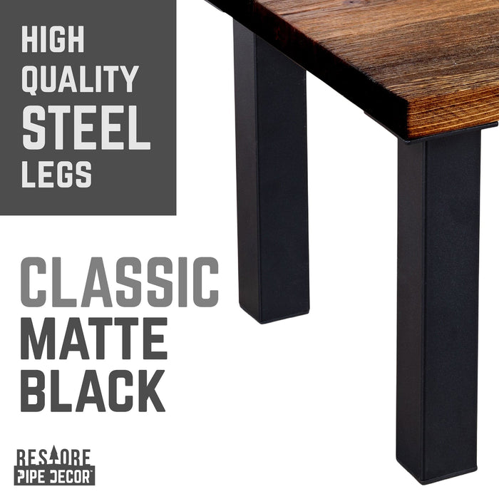 Skyline Boulder Black Solid Wood Coffee Table with 12 in. High-Rise Legs