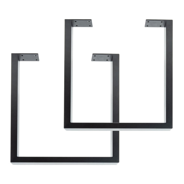 18 in. Skyline Matte Black Square Metal Landscape Coffee or End Table Legs - 2 Pack