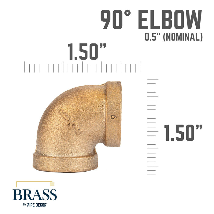 1/2 in. Red Brass 90 Degree Elbow