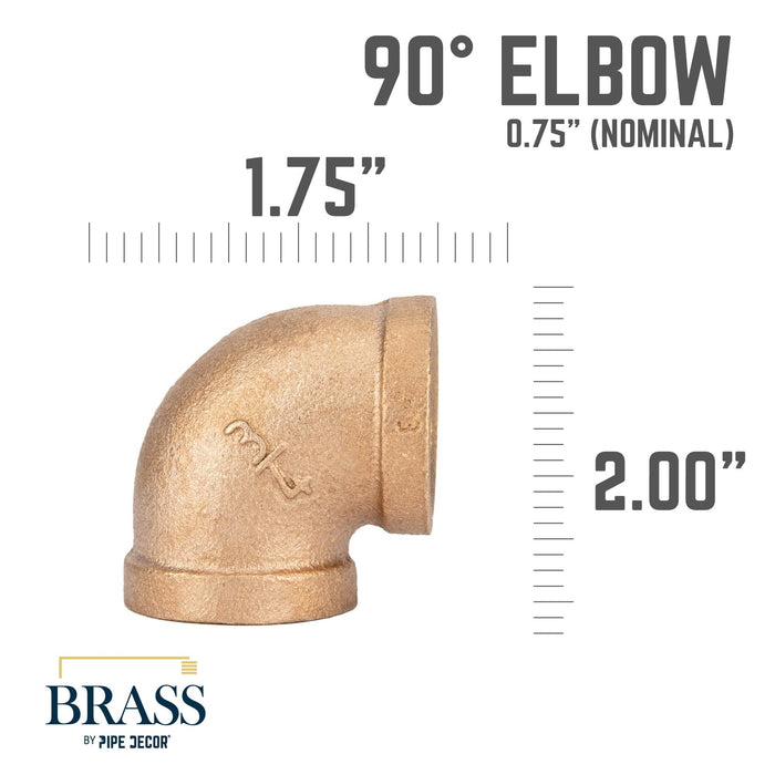 3/4 in. Red Brass 90 Degree Elbow