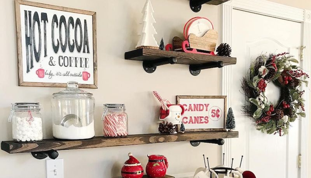How to Set Up A Hot Cocoa Bar Using PIPE DECOR® Bar Cart and Shelves Cover