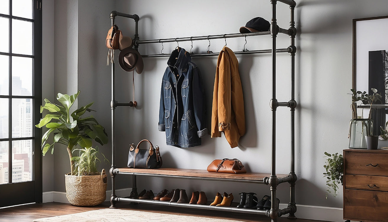 Entryway Glow-Up: Pipe Shelves & DIY Bench Ideas — PIPE DECOR