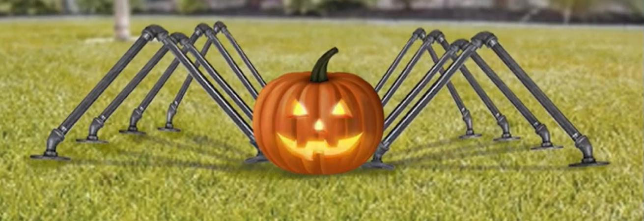 DIY Pipe Spider Jack-o'-Lantern Holder for Halloween Blog Cover