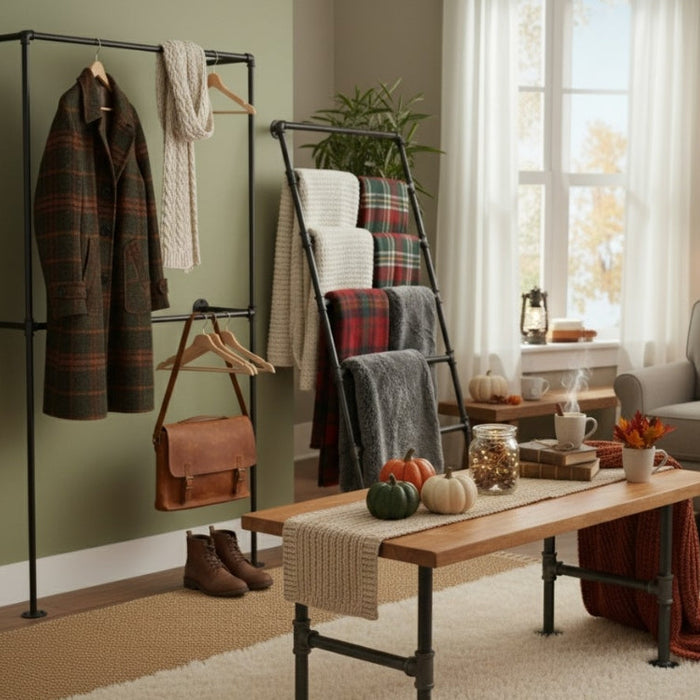 Warm & Industrial: Cozy Fall Pipe Builds for Every Room