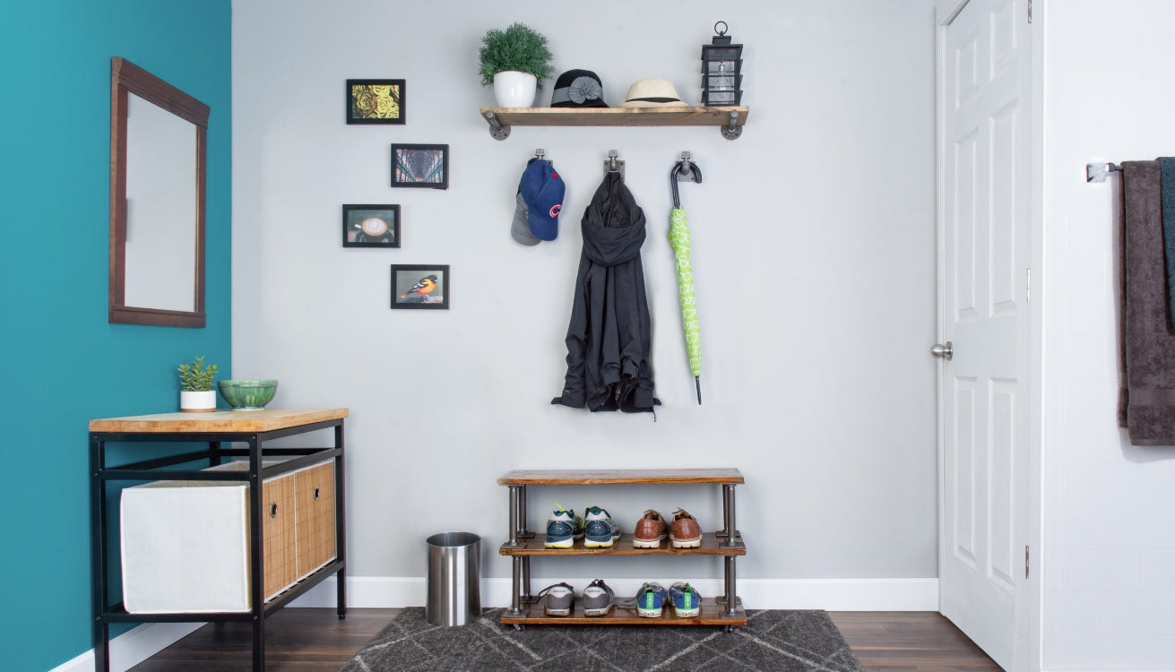 Entryway Organization with Industrial Character