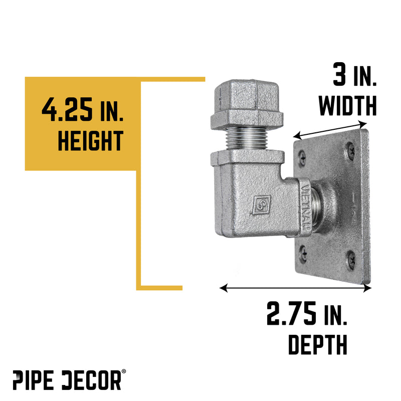 Kit de ganchos de pared con codo cuadrado de 90 grados (paquete de 2)