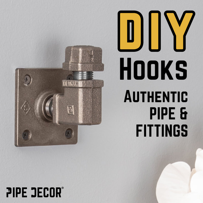 Kit de ganchos de pared con codo cuadrado de 90 grados (paquete de 2)