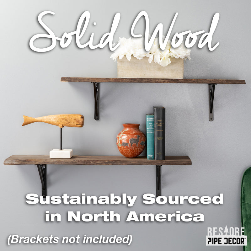 RESTAURAR Estante de madera con borde natural Trail Brown de 36 pulgadas (solo madera)
