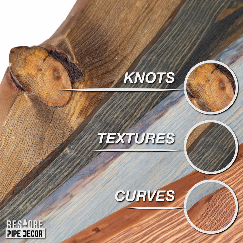 RESTAURAR Estante de madera con borde natural Trail Brown de 36 pulgadas (solo madera)