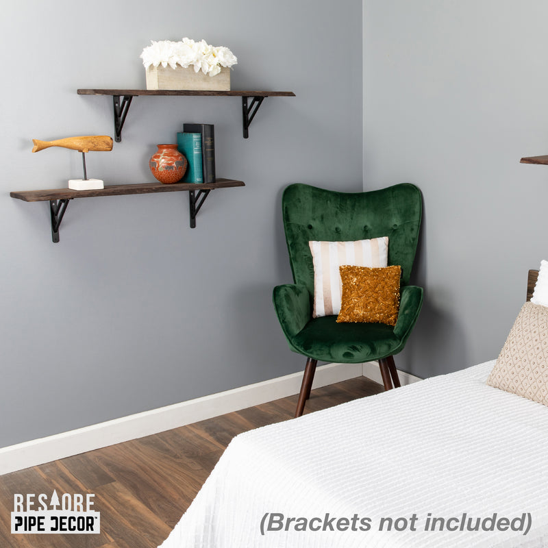 RESTAURAR Estante de madera con borde natural Trail Brown de 36 pulgadas (solo madera)