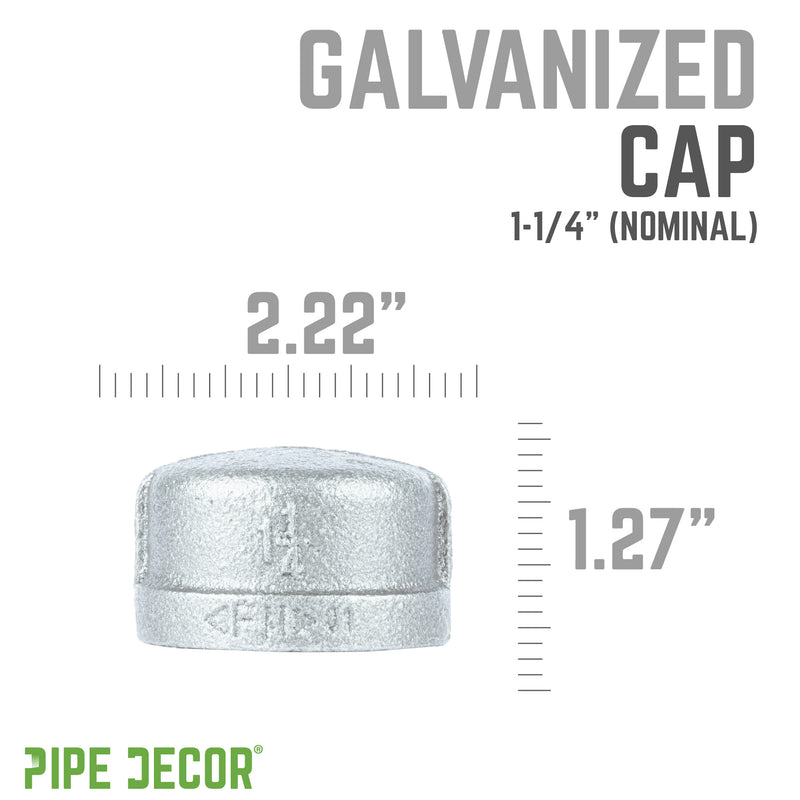 Tapa de hierro galvanizado de 1 1/4 pulg.