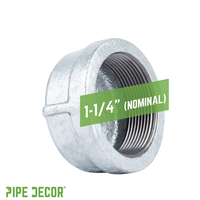 Tapa de hierro galvanizado de 1 1/4 pulg.
