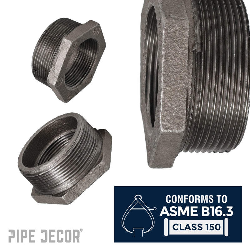 Buje negro de 2 1/2 pulg. x 1 1/2 pulg.