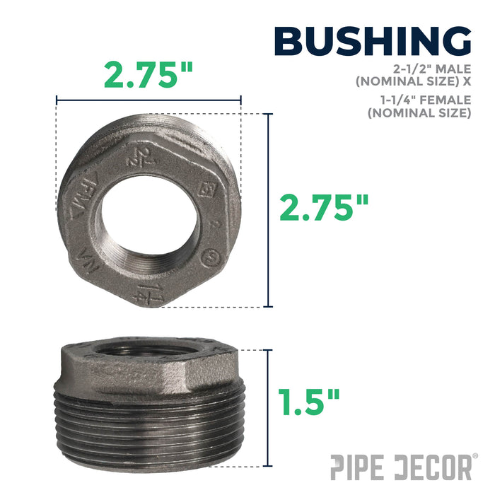 2 1/2 in. x 1 1/4 in. Black Bushing