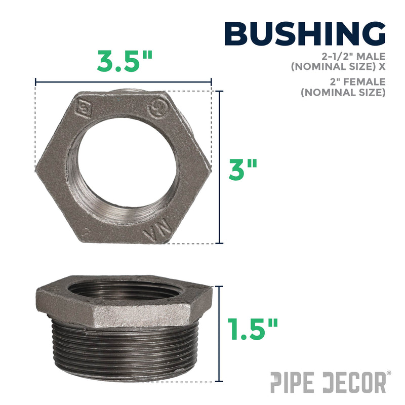 Bague noire de 2 1/2 po x 2 po