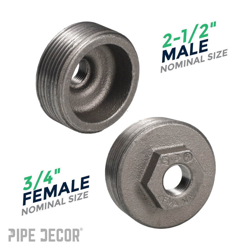 Buje negro de 2 1/2 pulg. x 3/4 pulg.