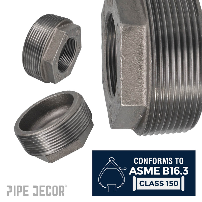 Buje negro de 3 pulg. x 1 1/2 pulg.