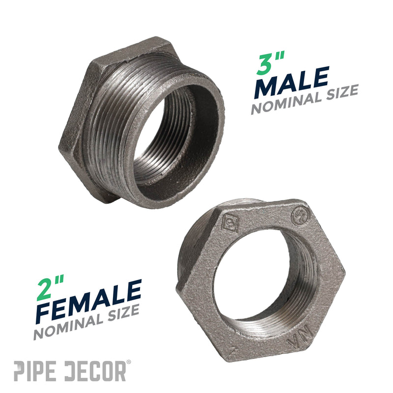 Buje negro de 3 pulg. x 2 pulg.