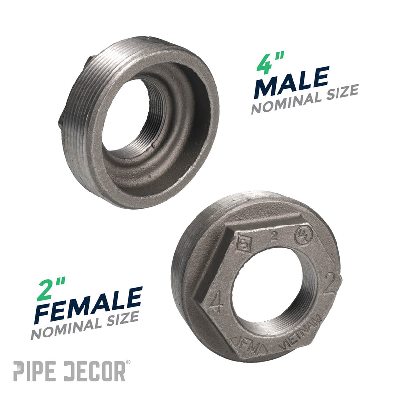 Buje negro de 4 pulg. x 2 pulg.