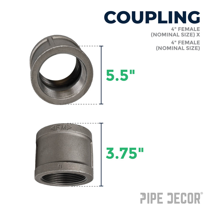 4 in. Black Coupling