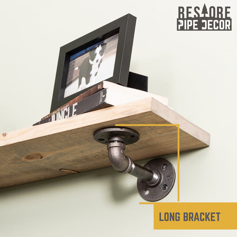 Étagères RESTORE Driftwood Tan de 24 po avec supports en L