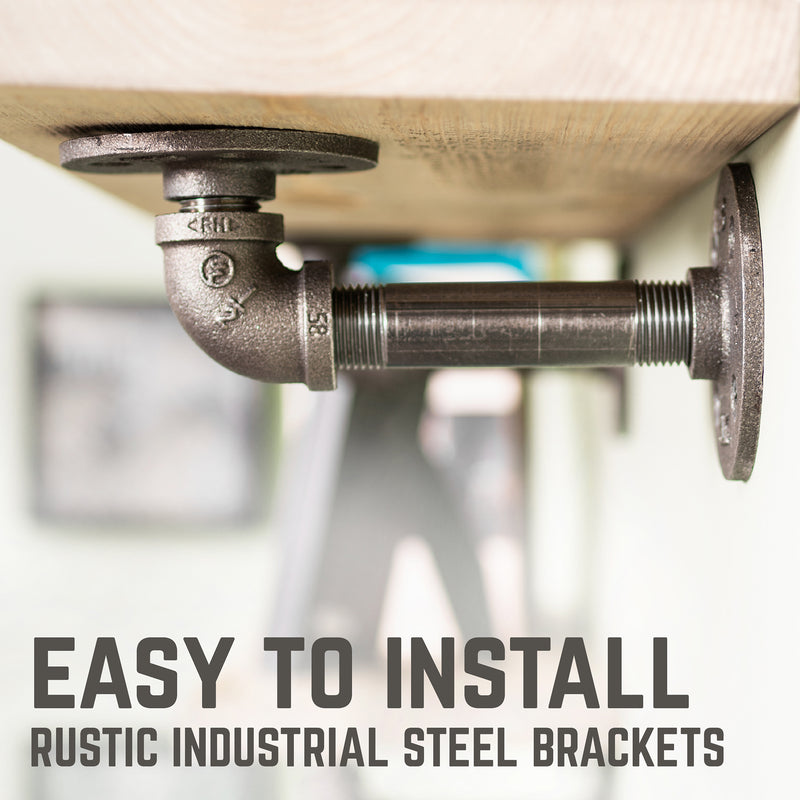 Étagères RESTORE Driftwood Tan de 24 po avec supports en L