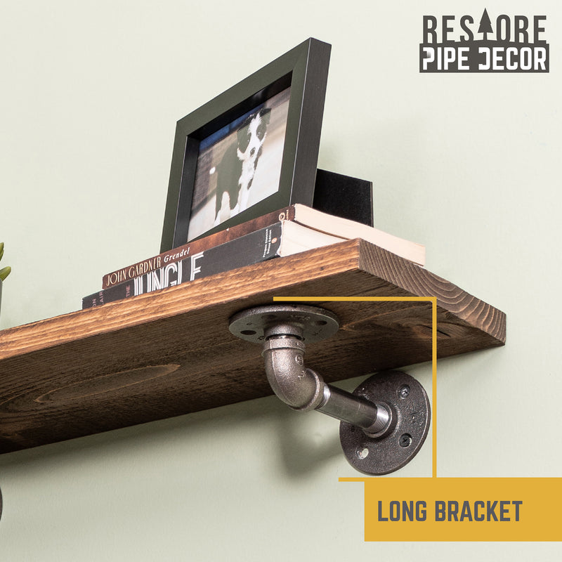 Étagères RESTORE Trail Brown de 24 po avec supports en L