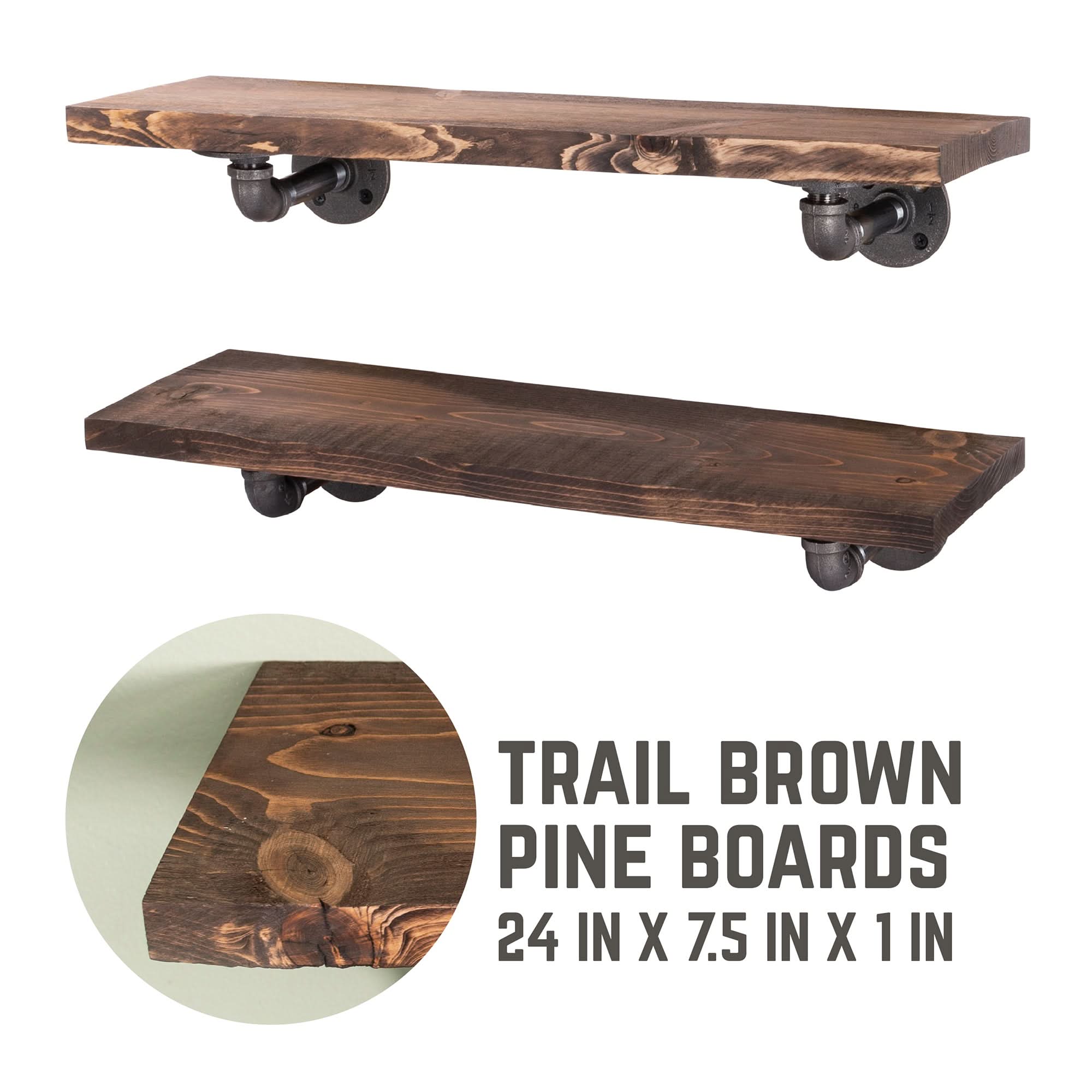 Restore Sustainable Trail Brown 24 in Shelves with L-Shaped