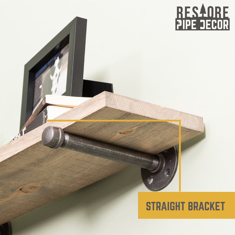 Étagères RESTORE Driftwood Tan de 24 po avec supports droits