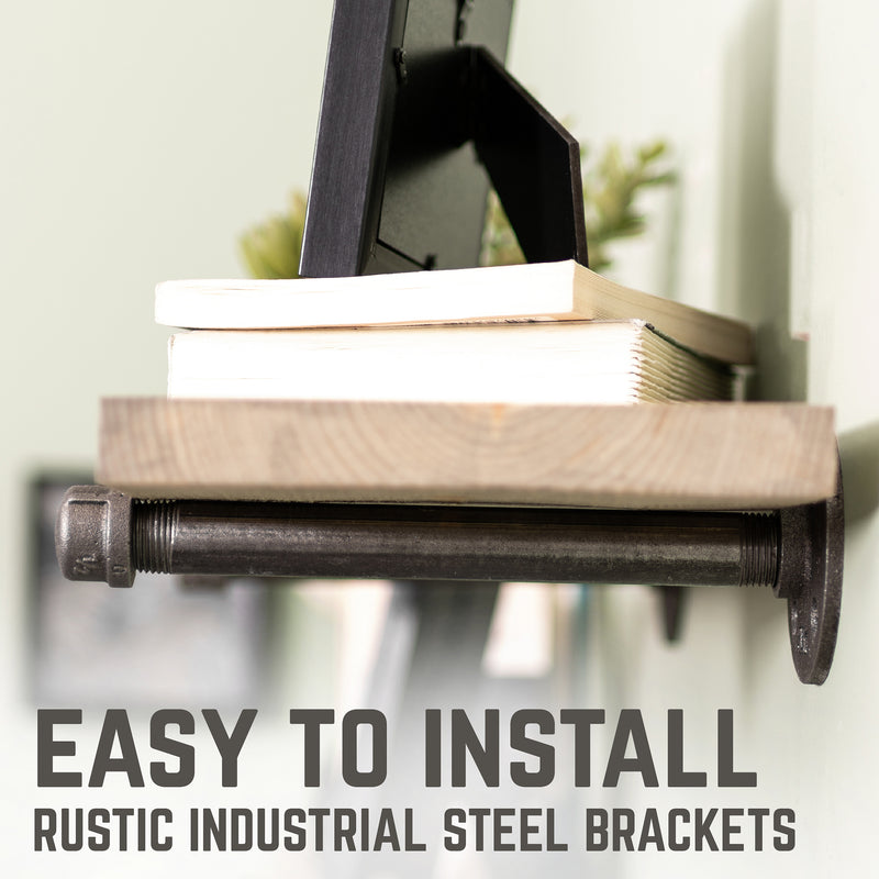 Étagères RESTORE Driftwood Tan de 24 po avec supports droits