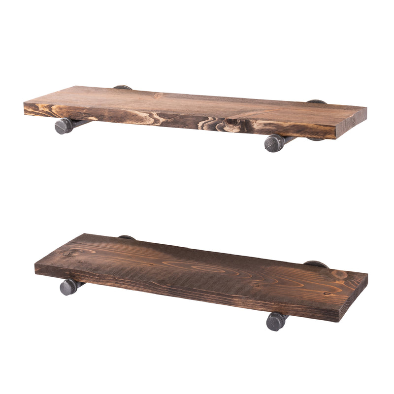 RESTORE Trail Brown 24 in. Shelves with Straight Brackets