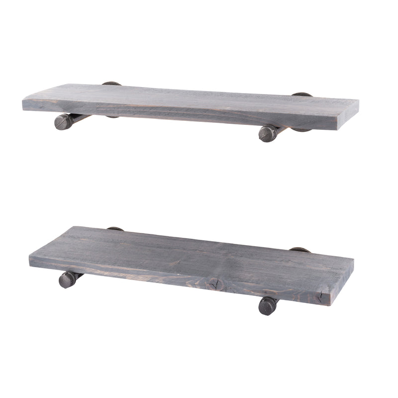 RESTORE Riverstone Grey 24 in. Shelves with Straight Brackets