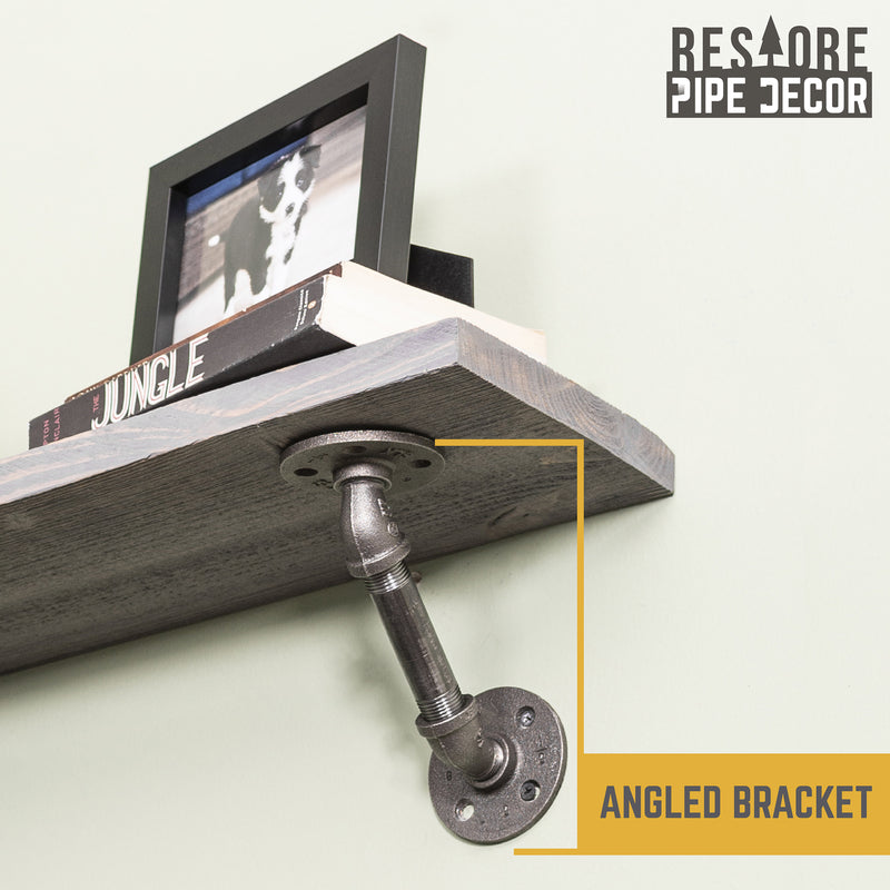 Étagères RESTORE Riverstone Grey de 36 po avec supports inclinés