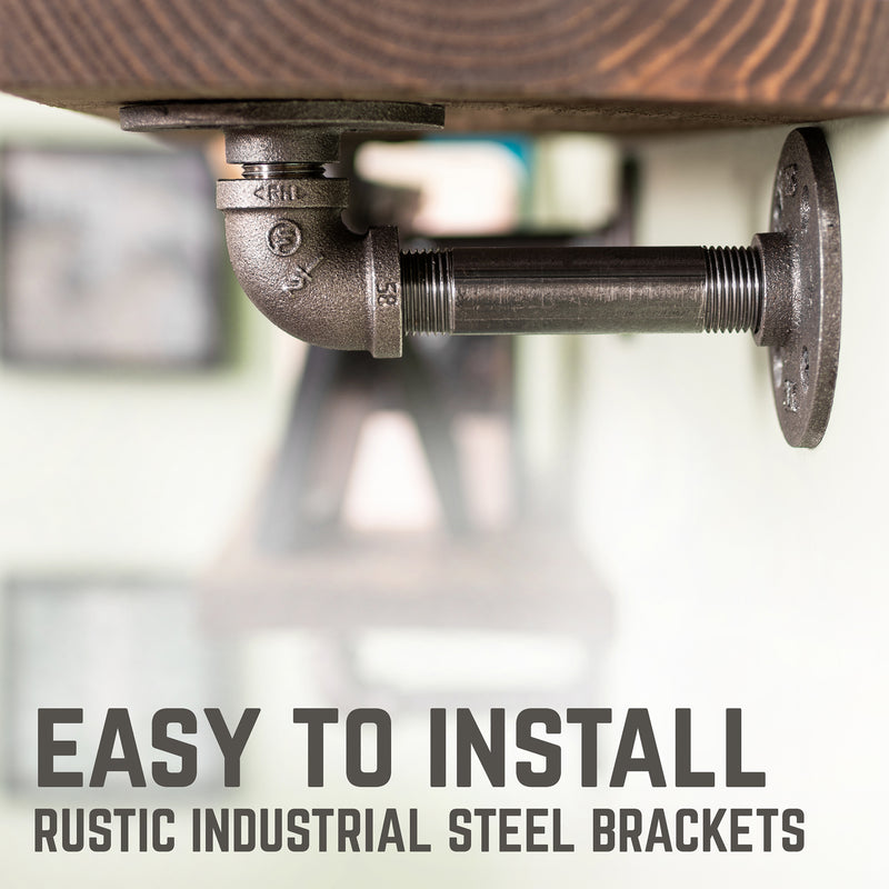 RESTORE Trail Brown 36 in. Shelves with L-Shaped Brackets