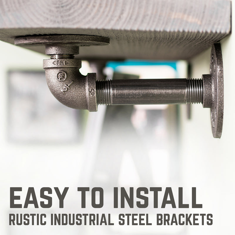 RESTORE Riverstone Grey 36 in. Shelves with L-Shaped Brackets