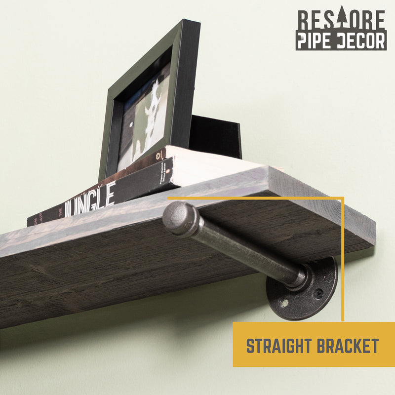 RESTORE Riverstone Grey 36 in. Shelves with Straight Brackets