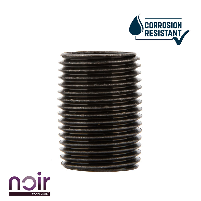 Tuyau préfini noir mat de 1/2 po x 1 po