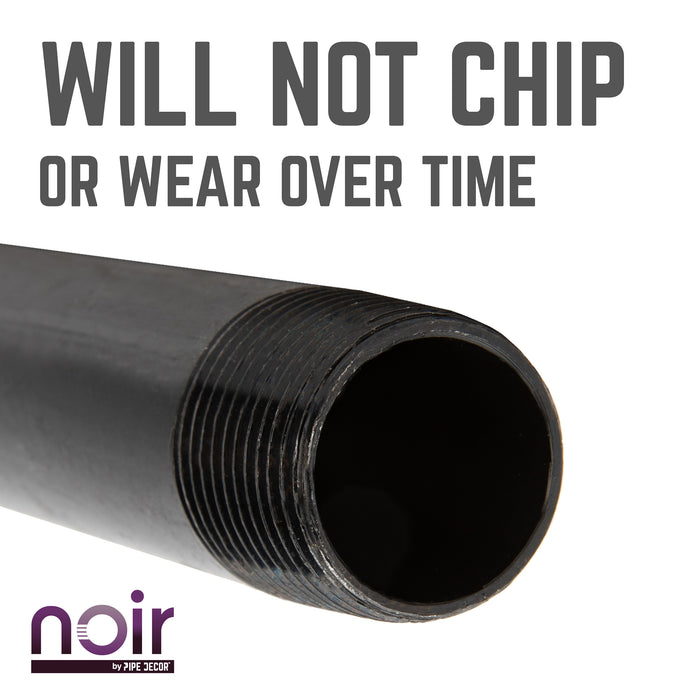 Tuyau préfini noir mat de 1/2 po x 1 po