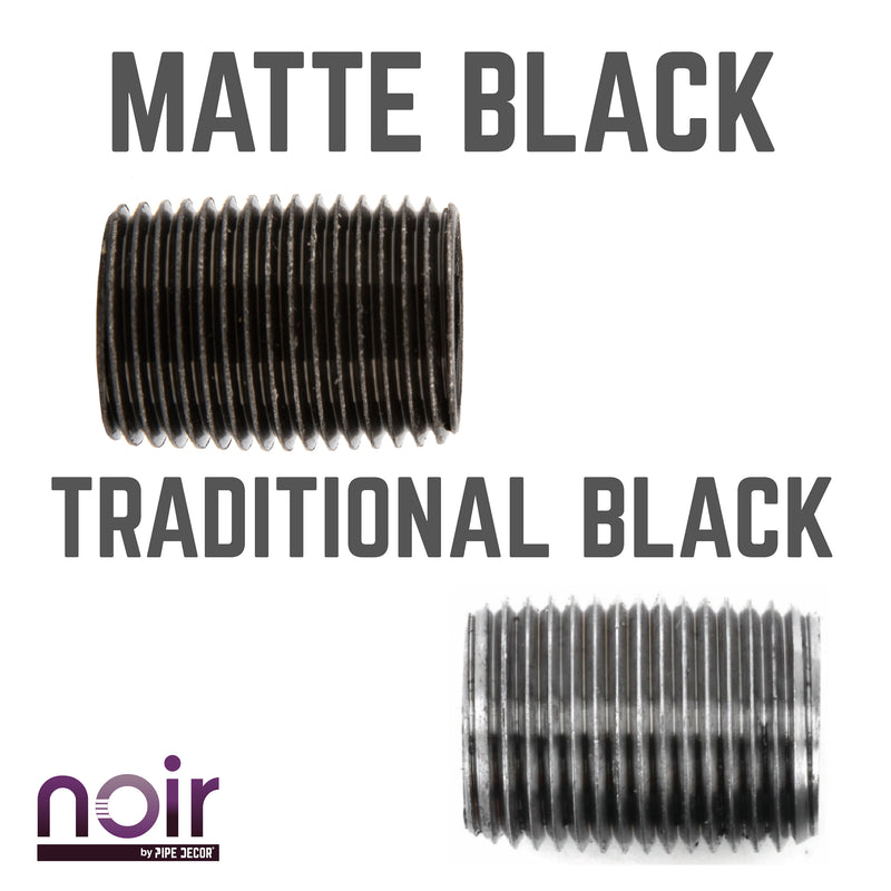 Tuyau préfini noir mat de 1/2 po x 1 po