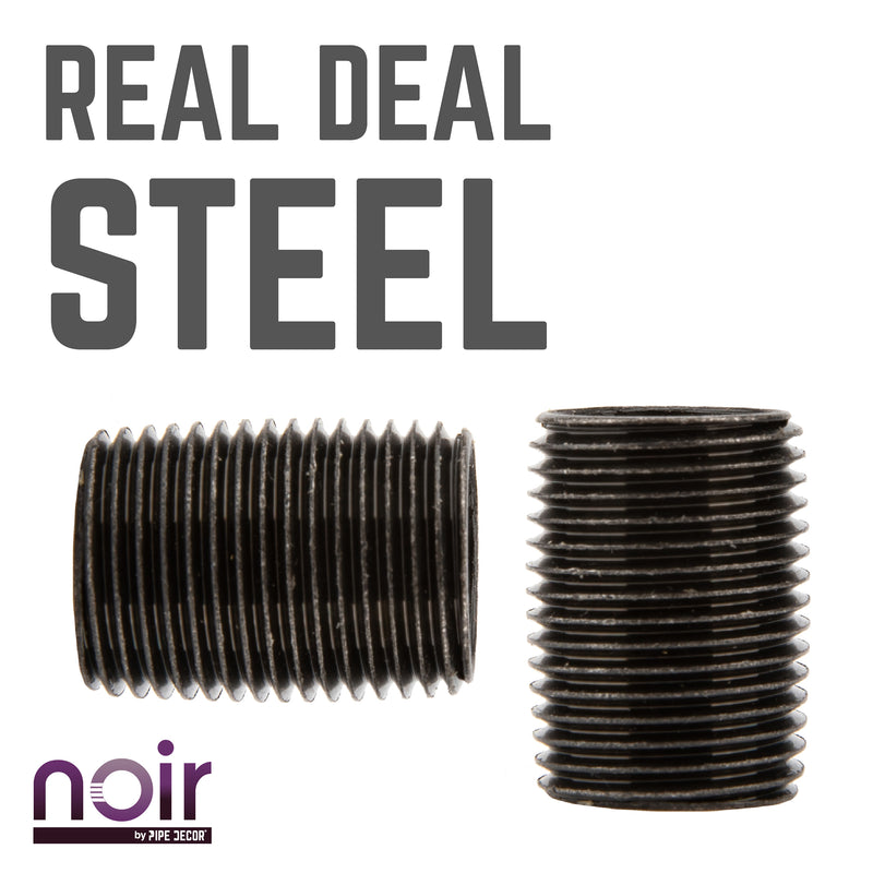 Tuyau préfini noir mat de 1/2 po x 1 po