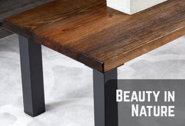 Beauty in Nature Make a statement in your living space with authentic industrial pipe and reclaimed wood