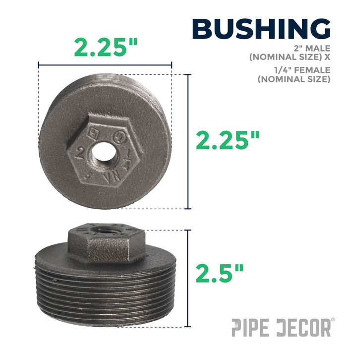 2 1/2 in. x 1/4 in. Black Bushing