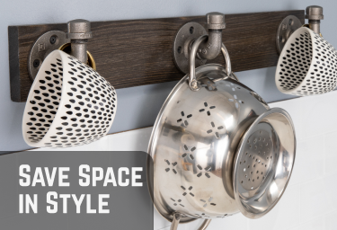 Save Space in Style Banish Clutter while introducing industrial-chic accents to your kitchen, bedroom, mudroom, and more